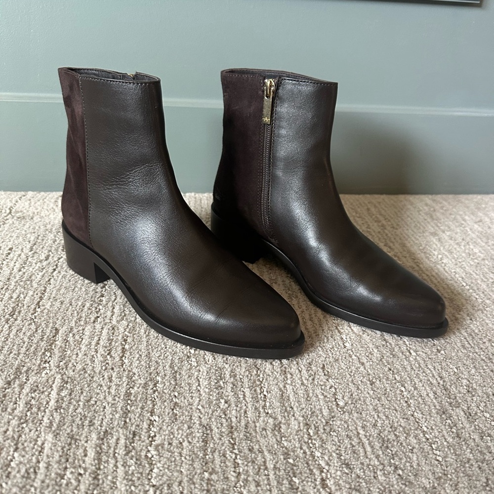 Women’s Aquatalia Gabriele genuine leather and suede brown ankle boots-8